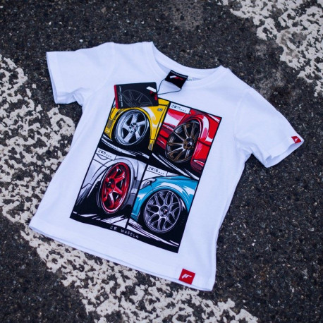 Тениски Детска тениска JAPAN RACING Mix, бял | race-shop.bg
