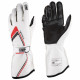 Ръкавици Състезателни ръкавици OMP Tecnica с хомологация от FIA (външен шев) бял | race-shop.bg