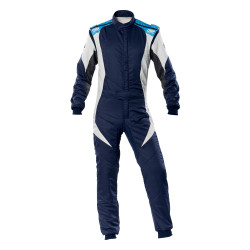 FIA състезателен гащеризон OMP First-EVO синьо-бял