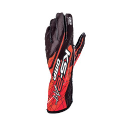 Състезателни ръкавици OMP KS-2 ART (външен шев) black / red