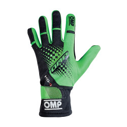 Състезателни ръкавици OMP KS-4 (вътрешни шевове) черно / зелени