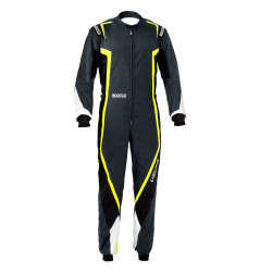 CIK-FIA гащеризон за картинг SPARCO Kerb K44, сив/черен/бял/жълт