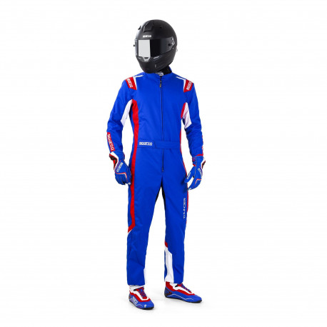 Гащеризони CIK-FIA детски гащеризон за картинг SPARCO Thunder K43, син/червен | race-shop.bg