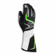 Състезателни ръкавици Sparco TIDE K (външен шев) черно/зелено
