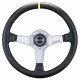 Волани Спортен волан с 3 спици Sparco Monza L550, 350мм, кожа, отстъп 63мм, черен/сребърен/жълт | race-shop.bg