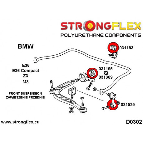 Z1 88-91 STRONGFLEX - 031369A: Front lower arm bush M3 eccentric SPORT | race-shop.bg