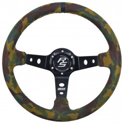 Спортен волан с 3 спици RACES Corsa Camo, 350мм, велур, отстъп 90мм, камо/черен