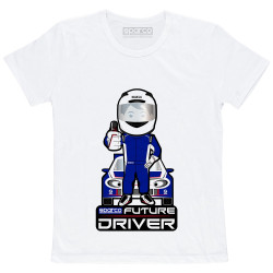 Детска тениска Future Driver SPARCO - бяла
