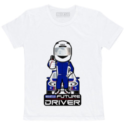Детска тениска SPARCO Future Driver, бял
