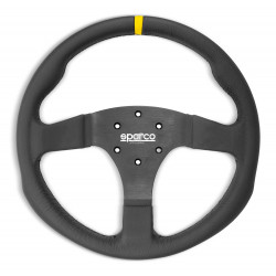 Спортен волан с 3 спици Sparco R330, 330мм, кожа, без отстъп, черен/жълт