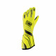 Състезателни ръкавици OMP ONE-S с хомологация на FIA (външни шевове) жълто/черно