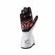 Ръкавици Състезателни ръкавици OMP ONE-S с хомологация на FIA (външни шевове) бяло/червено | race-shop.bg
