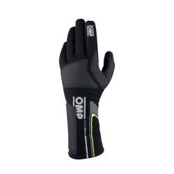 Състезателни ръкавици OMP PRO MECH EVO с хомологация на FIA (вътрешен шев) black