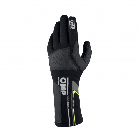 Ръкавици Състезателни ръкавици OMP PRO MECH EVO с хомологация на FIA (вътрешен шев) black | race-shop.bg