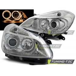 ФАРОВЕ RENAULT CLIO 3 05-09 ХРОМ АНГЕЛСКИ ОЧИ