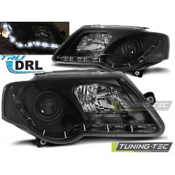 ФАРОВЕ TRUE DRL ЧЕРНИ за VW PASSAT B6 3C 03.05-10