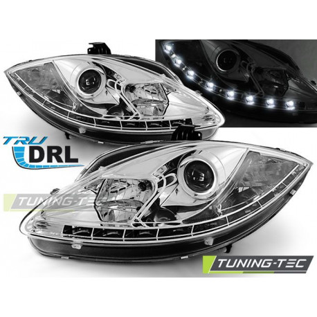 Осветление ФАРОВЕ TRUE DRL ХРОМ за SEAT LEON ALTEA 09-12 | race-shop.bg