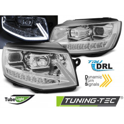 ФАРОВЕ TUBE LIGHT DRL ХРОМ SEQ за VW T6 15-19