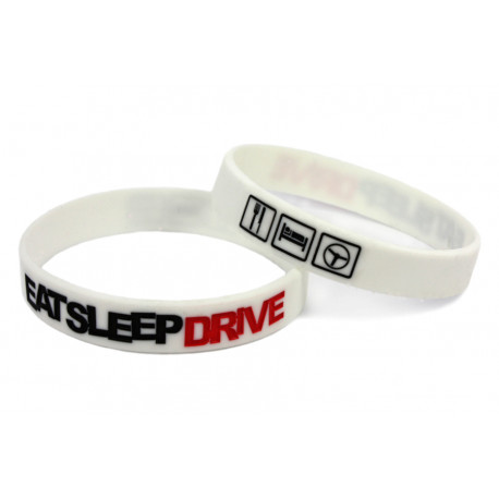 Гумени гривни Eat Sleep Drive силиконова гривна (бяла) | race-shop.bg
