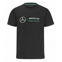 Тениска Mercedes Benz AMG Petronas F1, черна с голямо лого