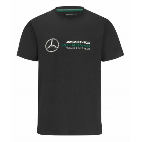 Тениски Тениска Mercedes Benz AMG Petronas F1, черна с голямо лого | race-shop.bg