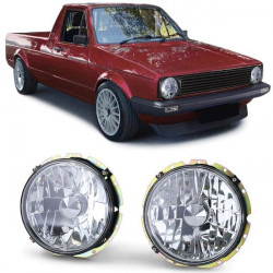 Фарове H4 хром за VW Caddy I 82-92 + Jetta I 79-84