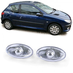 RACES странични мигачи за Peugeot 107 206 SW CC 307 407 607 Toyota Aygo, прозрачен, хром