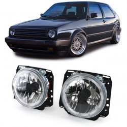 RACES фарове (Ангелски очи, Crosshair) за VW Golf 2 83-92, прозрачен
