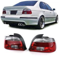 RACES стопове за Facelift BMW 5 series E39 sedan 00-03, червено-прозрачен