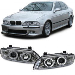 RACES фарове (Ангелски очи) за new BMW 5 series E39 95-00, прозрачен, хром