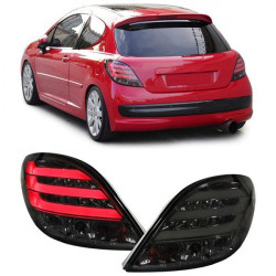 RACES LED стопове (LED Bar) за Peugeot 207 06, прозрачен, черен