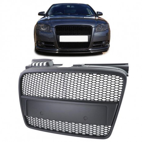 Бодикит и визуални аксесоари RACES решетка (Sport Honeycomb) за Audi A4 B7 04-07 + Cabrio, черен | race-shop.bg