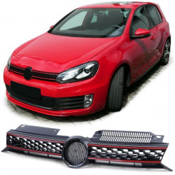 RACES решетка за VW Golf 6 also GTI 08-13, гланц черен, червен